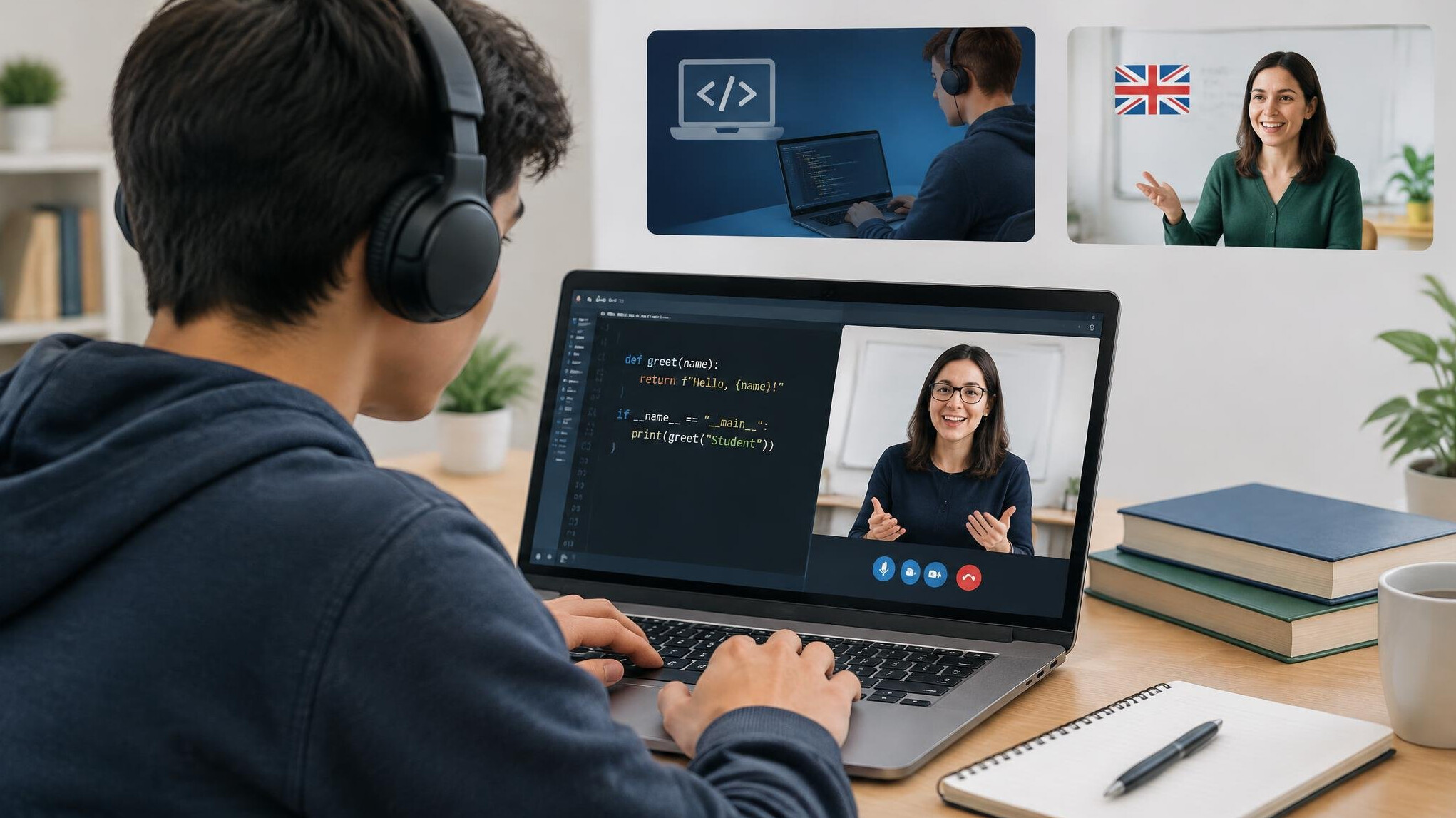 student learning programming