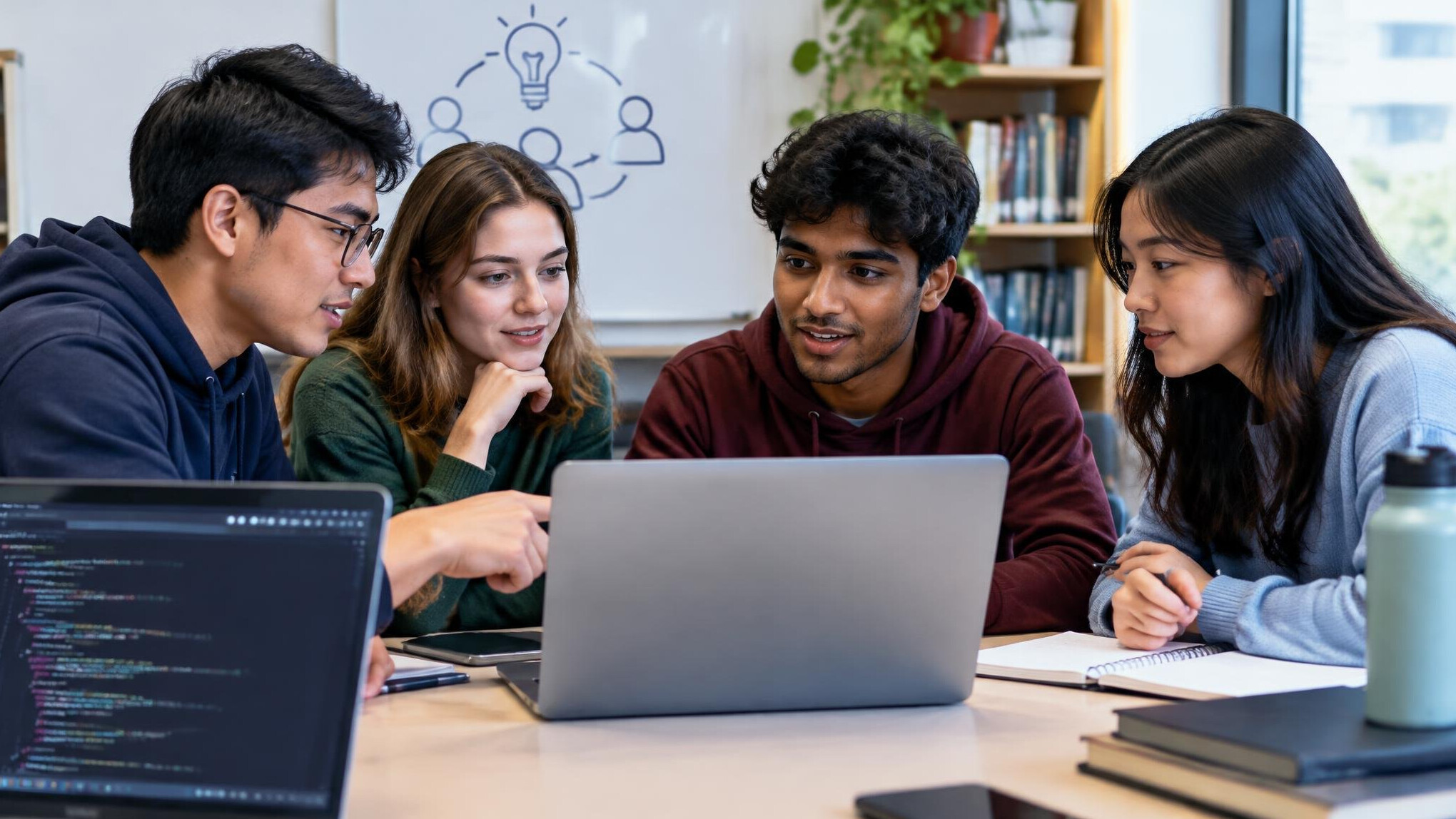 group of students discussing